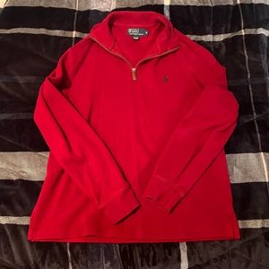 Polo Ralph Lauren Men's Classic RL Red 1/4 Zip Sweater Size M